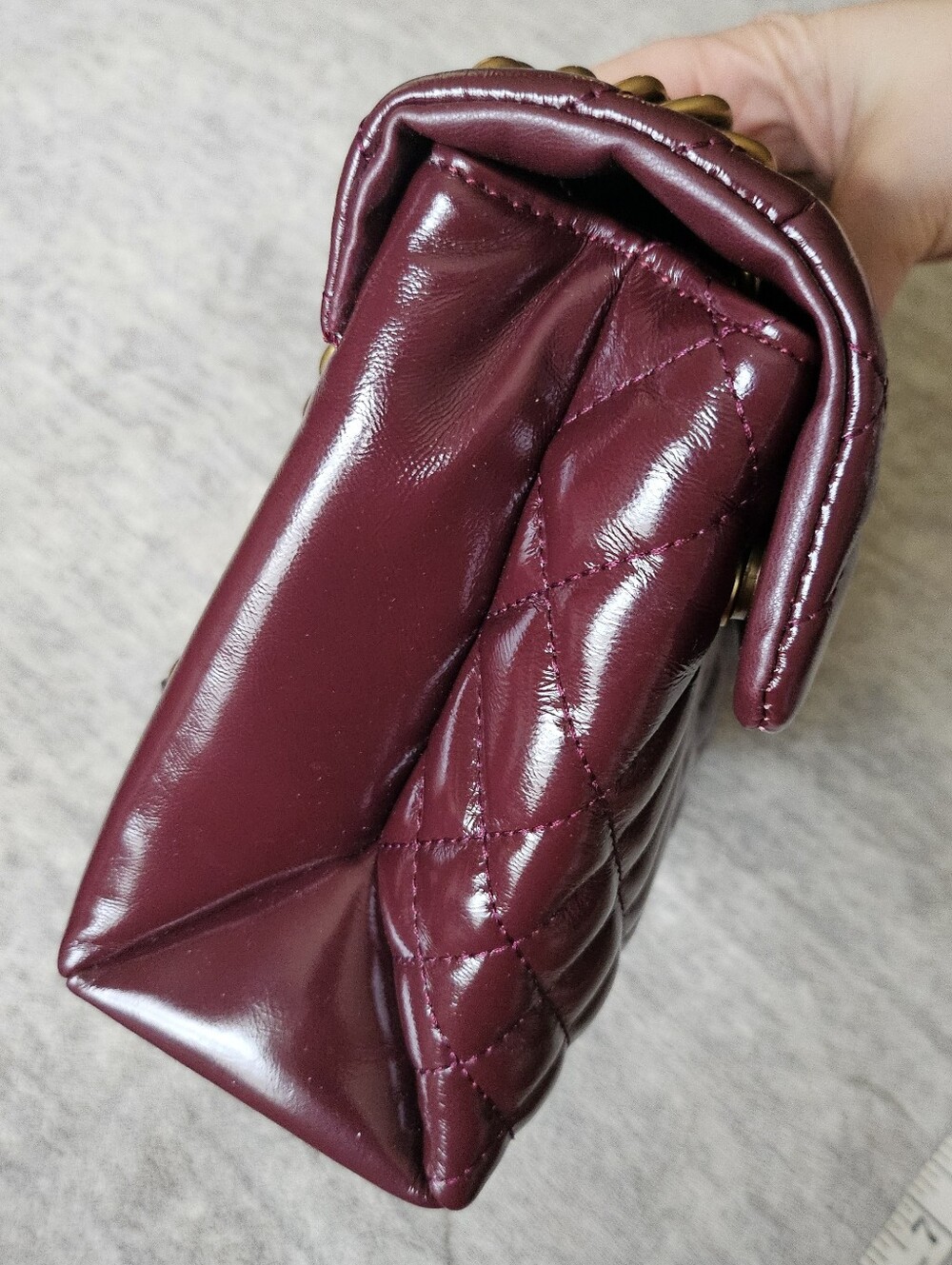 Kurt Geiger London Brixton Quilted Burgundy Leather Bag - Picture 8 of 12